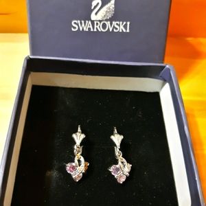 Swarovski 3 Stone Earrings with Ribbon